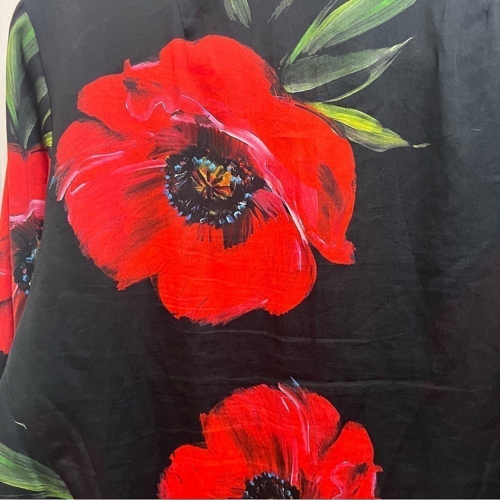 Finley Poppy Print 3/4 sleeve button down blouse - Picture 6 of 6